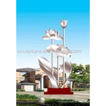 Grande sculpture de fascination, sculpture en jardin en acier inoxydable